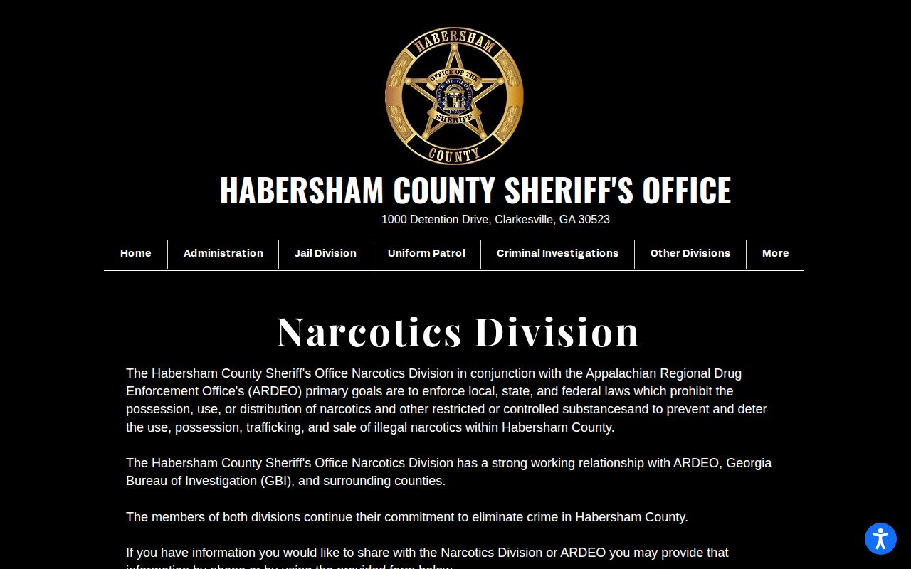 Habersham County Sheriff's Office confidential tip form for wanted information